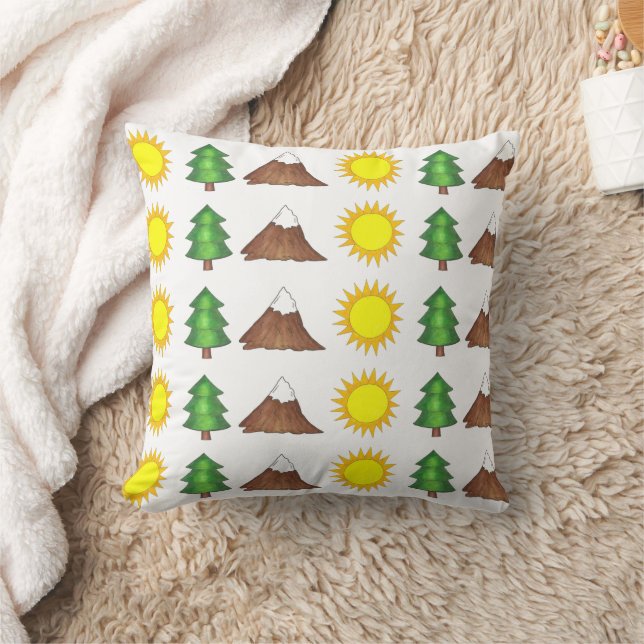 Camp Camping Mountain Climbing Trees Nature Cushion (Blanket)