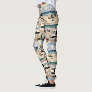 Camp Caravan Summer Vacation  Leggings
