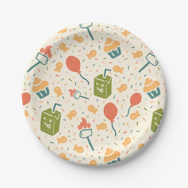 Camp Chaos 4th Birthday paper plates (Front)