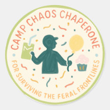 Camp Chaos Chaperone Parent Badge Sticker Sheet