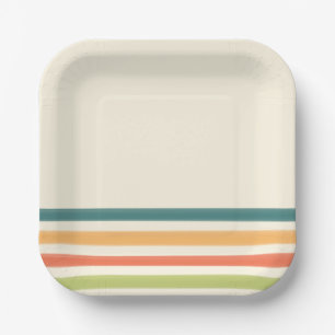 Camp chaos retro stripe paper plate