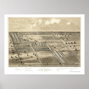 Camp Chase, OH Panoramic Map - ca. 1863 Poster