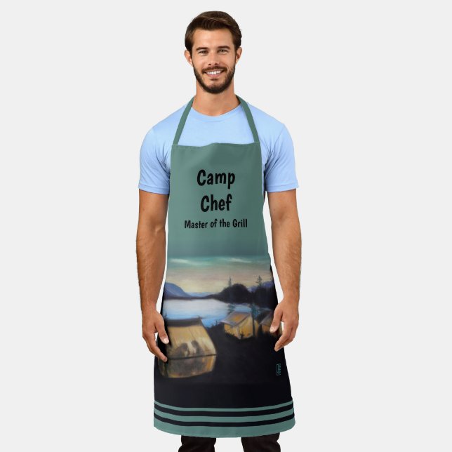 Camp Chef Camping by the Lake Adult Large Apron (Worn)