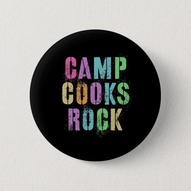 Camp Cooks Rocks Funny Campground Chef Crew Campsi 6 Cm Round Badge (Front)