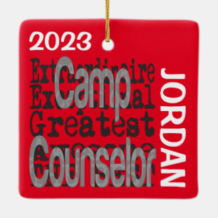 Camp Counsellor Extraordinaire CUSTOM Ceramic Ornament