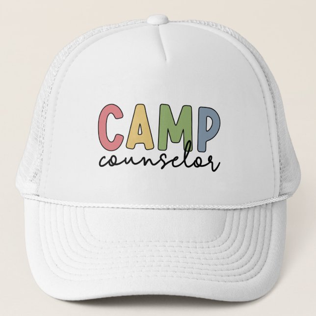 Camp Counsellor Gifts Camping Counsellor Trucker Hat (Front)