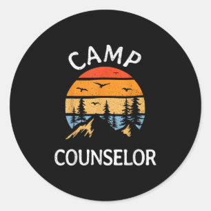 Camp Counsellor Retro Summer Director Camper Staff Classic Round Sticker