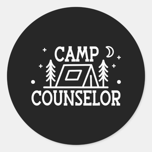 Camp Counsellor Staff minimal Classic Round Sticker (Front)