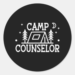 Camp Counsellor Staff minimal Classic Round Sticker
