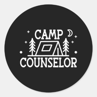 Camp Counsellor Staff minimal Classic Round Sticker