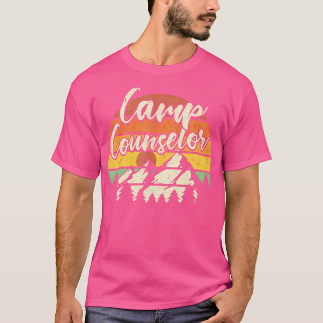 Camp Counsellor Staff Summer Outdoor Sunset Campin T-Shirt (Front)