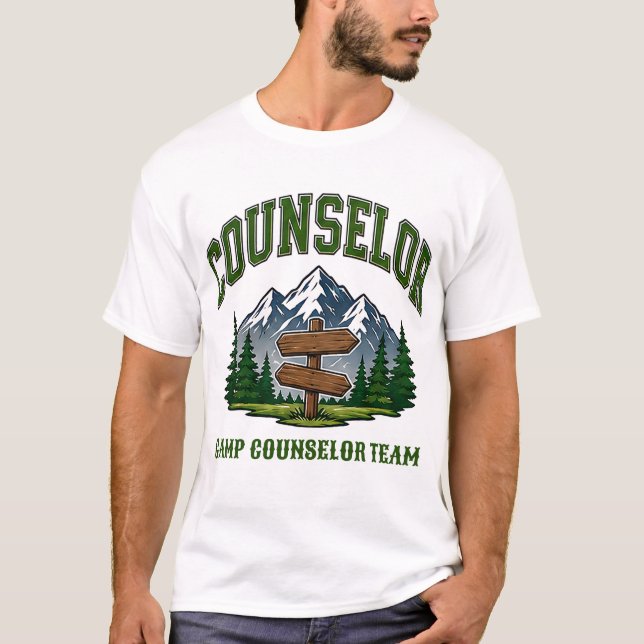 🌲 Camp Counsellor Team Typography 👕 T-Shirt (Front)