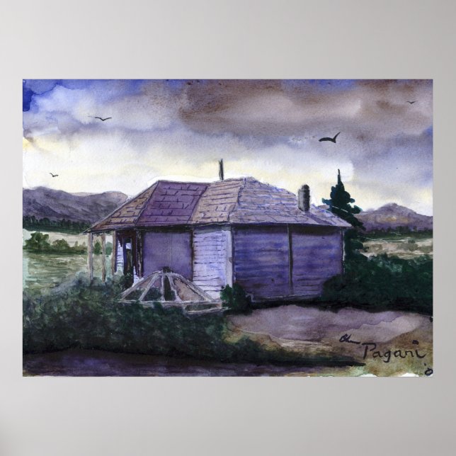 Camp Creek School Watercolor Poster (Front)