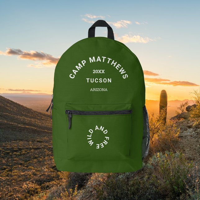 Camp Crest Forest Green Family Camping Trip  Printed Backpack (Creator Uploaded)