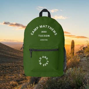 Camp Crest Forest Green Family Camping Trip  Printed Backpack