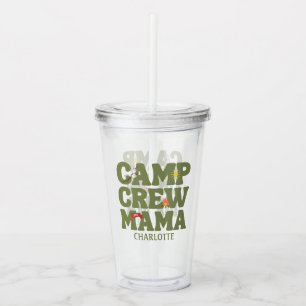 Camp Crew Mama Kids Birthday Acrylic Tumbler