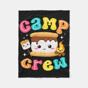 Camp Crew S'mores Marshmallow Camping Family Vacat Fleece Blanket