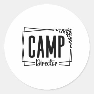 Camp Director Counsellor Funny Camping Design For  Classic Round Sticker