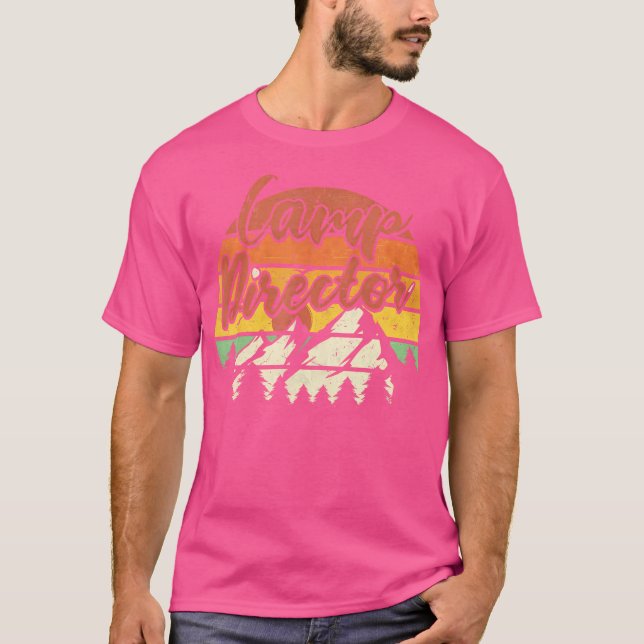 Camp Director Counsellor Summer Outdoor Sunset Cam T-Shirt (Front)