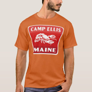 Camp Ellis Maine Retro Badge Red T-Shirt