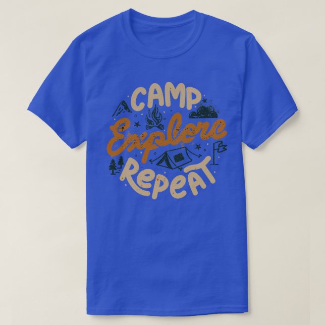 Camp Explore Repeat by Tobe Fonseca T-Shirt (Design Front)