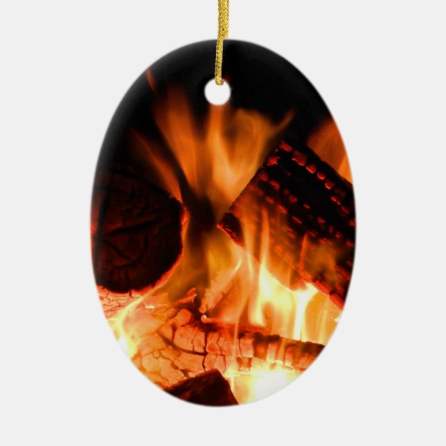 Camp Fire Ceramic Tree Decoration (Front)