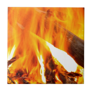 Camp Fire Hot With Wood Tile