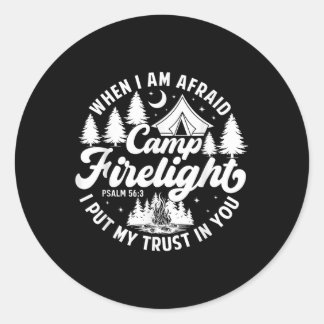 Camp Firelight Vacation Bible School Christian Sum Classic Round Sticker