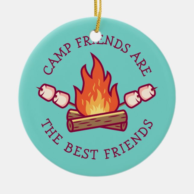 Camp Friends Are The Best Friends Ceramic Tree Decoration (Front)