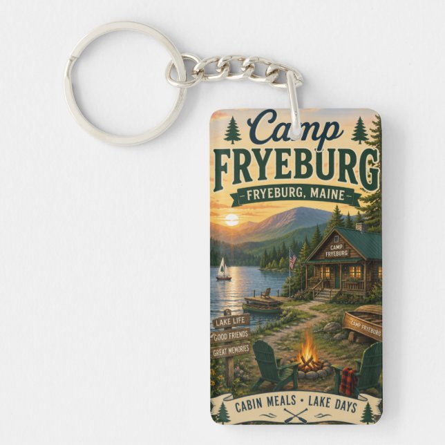 Camp Fryeburg Maine Rectangle Acrylic Keychain (Front)