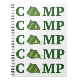 CAMP Green Tent Summer Camping Summer Camper Gift Spiral Notebook