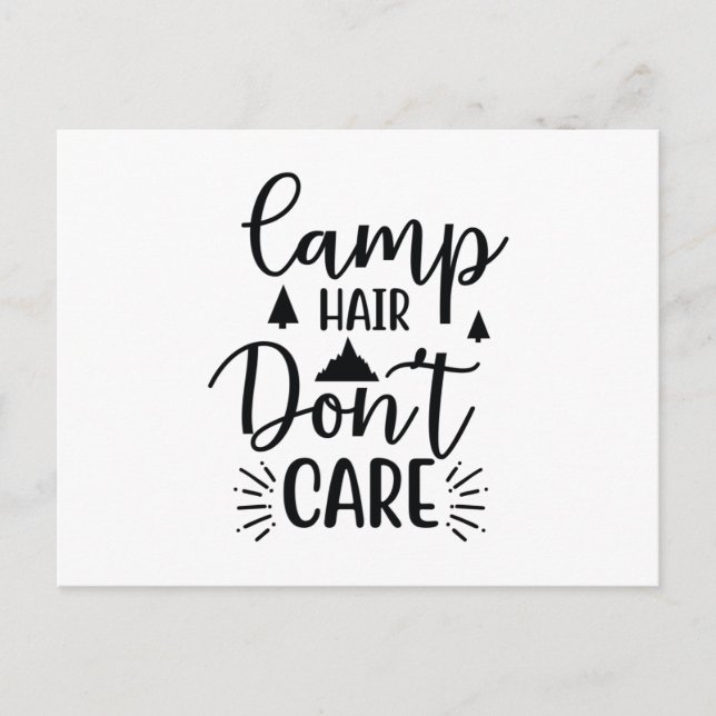 Camp hair don't care postcard (Front)