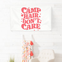 Camp Hair Don't Care Summer Camping Girls Groovy
