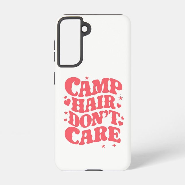 Camp Hair Don't Care Summer Camping Girls Groovy Samsung Galaxy S21 Case (Back)