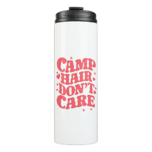 Camp Hair Don't Care Summer Camping Girls Groovy Thermal Tumbler