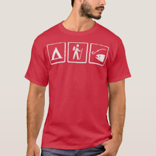 Camp Hike Fish Map Art Icon National Park Mountain T-Shirt
