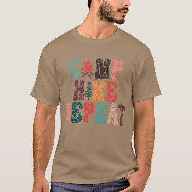 Camp Hike Repeat Camping Camp Camper funny T-Shirt (Front)
