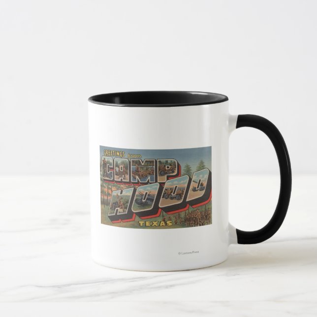 Camp Hood, Texas - Large Letter Scenes Mug (Right)