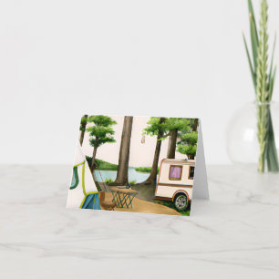 Camp is a symbol of summer in many countries aroun thank you card