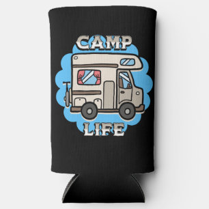 Camp Life Retro Camper Personalised Seltzer Can Cooler