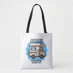 Camp Life Retro Camper Personalised Tote Bag