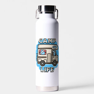 Camp Life Retro Camper Personalised Water Bottle
