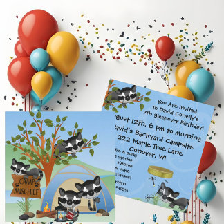 Camp Mischief Birthday Invitation