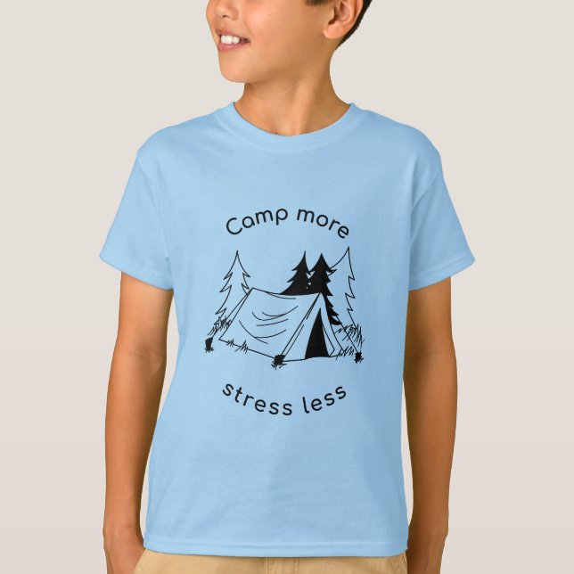 Camp more stress less basic Tri-Blend Shirt  (Front)