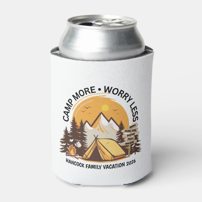 Camp More Worry Less Camp Can Cooler (Can Front)