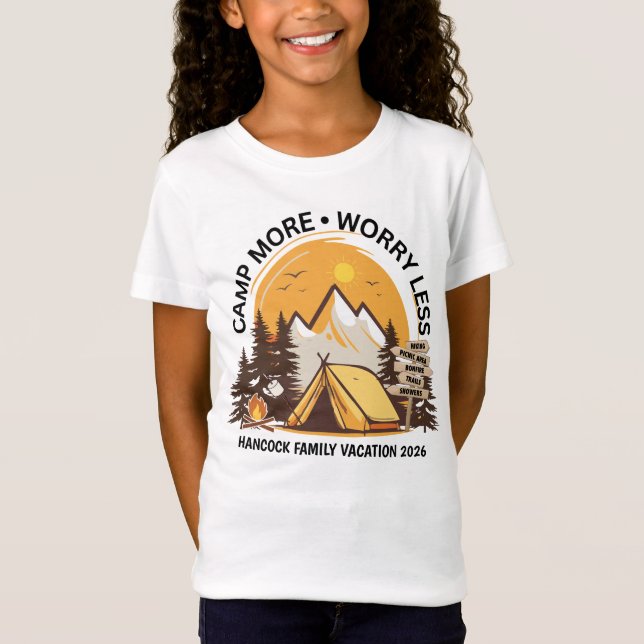 Camp More Worry Less Camp T-Shirt (Front)