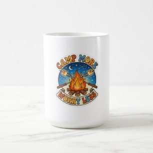 Camp More Worry Less Campfire Marshmallow Night Coffee Mug