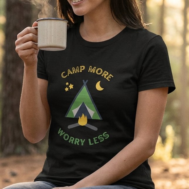 Camp More Worry Less Camping T-Shirt (Camp More Worry Less Camping T-Shirt)