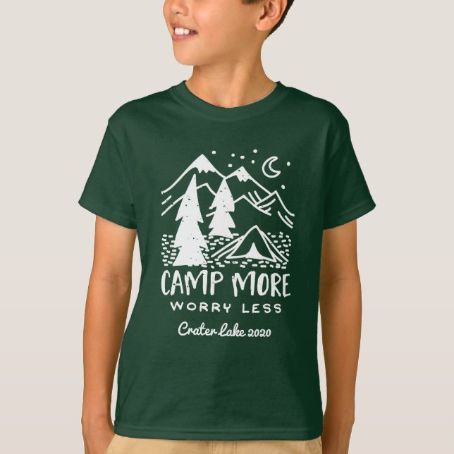 Camp More, Worry Less | Custom Camping T-Shirt (Front)
