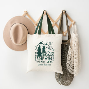 Camp More, Worry Less   Custom Camping Tote Bag